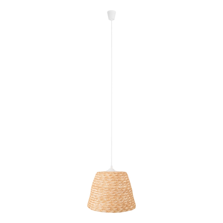 MAXLIGHT P0582 - Ljuskrona med textilsladd POT 1xE27/15W/230V diameter 30 cm beige