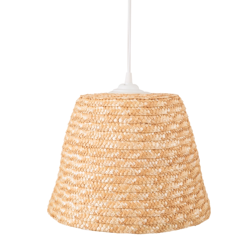 MAXLIGHT P0582 - Ljuskrona med textilsladd POT 1xE27/15W/230V diameter 30 cm beige