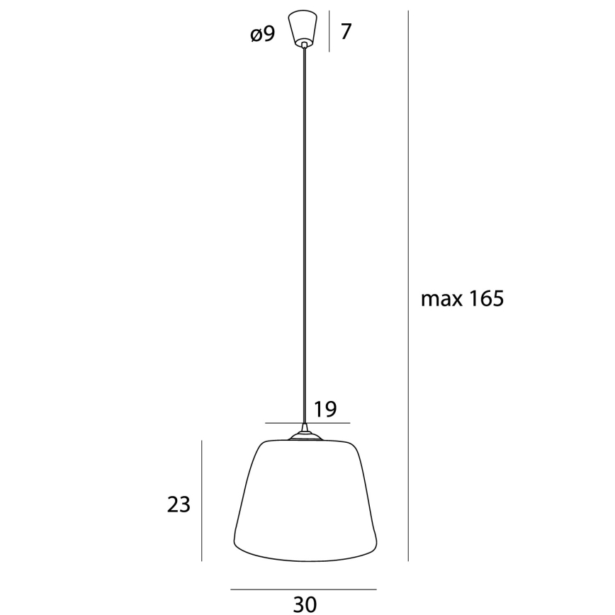 MAXLIGHT P0582 - Ljuskrona med textilsladd POT 1xE27/15W/230V diameter 30 cm beige