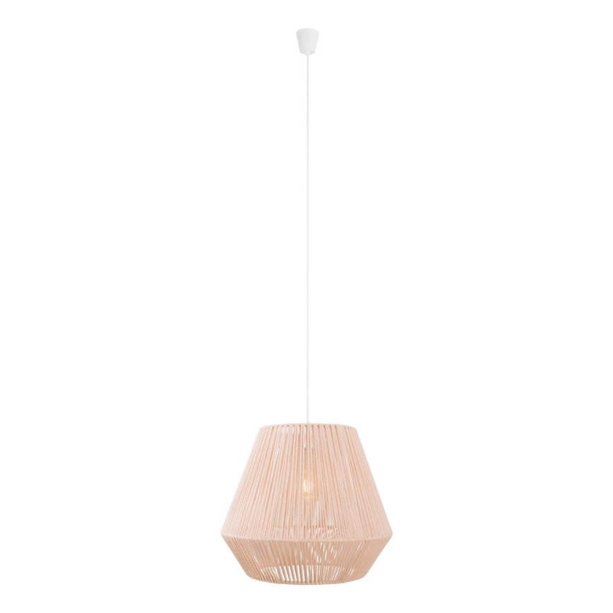 MAXLIGHT P0584 - Ljuskrona med textilsladd PRASLIN 1xE27/15W/230V diameter 44 cm beige