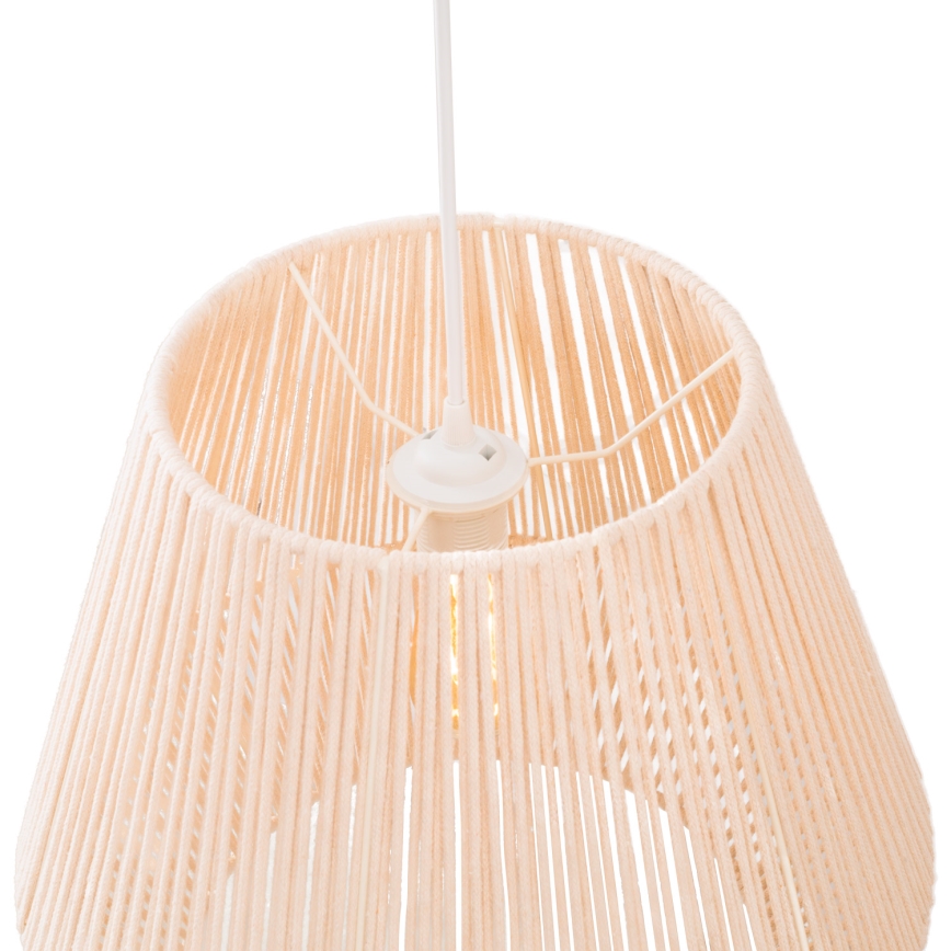MAXLIGHT P0584 - Ljuskrona med textilsladd PRASLIN 1xE27/15W/230V diameter 44 cm beige