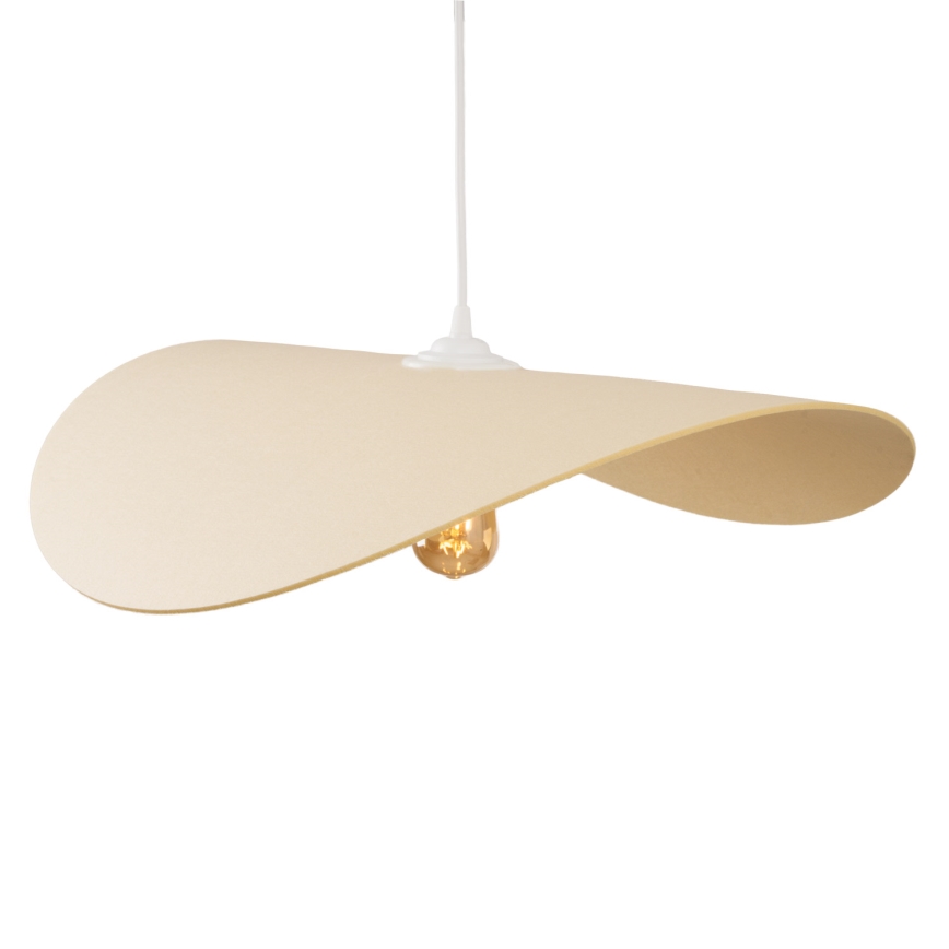 MAXLIGHT P0585 - Ljuskrona med textilsladd PAN 1xE27/15W/230V diameter 60 cm grädde