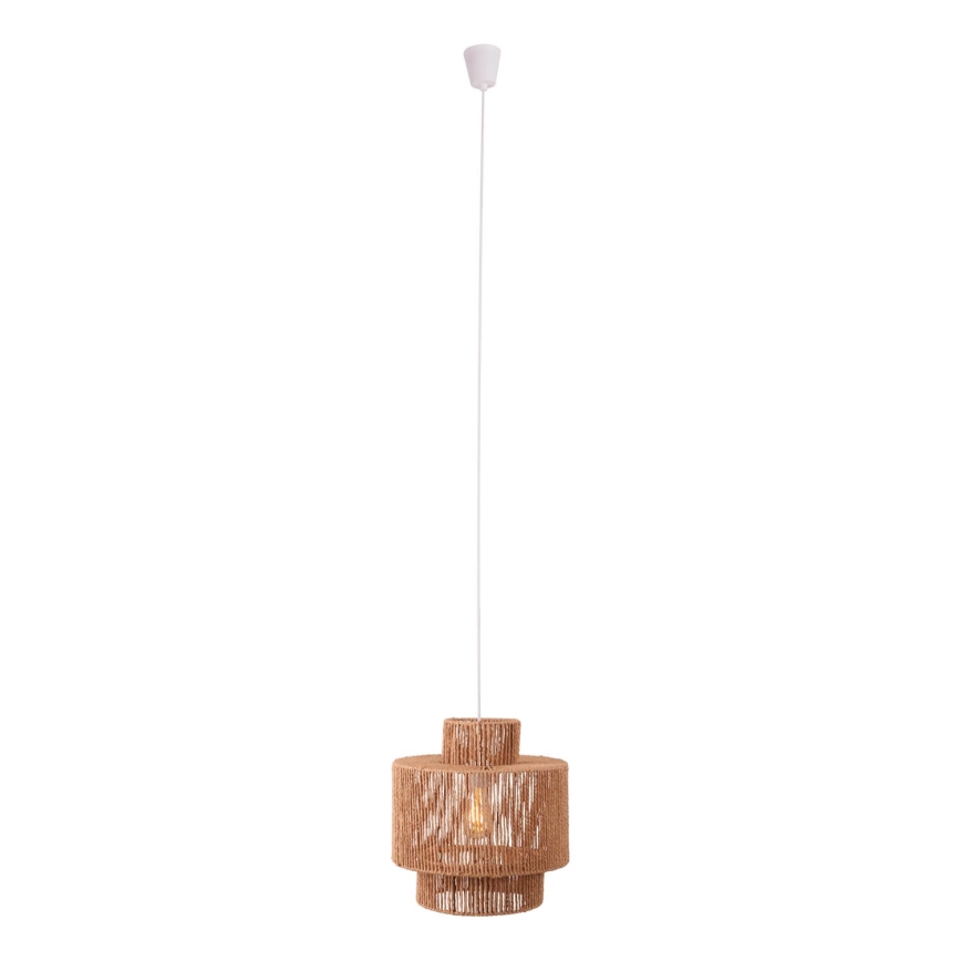 MAXLIGHT P0586 - Ljuskrona med textilsladd LABRIZ 1xE27/15W/230V diameter 35 cm beige