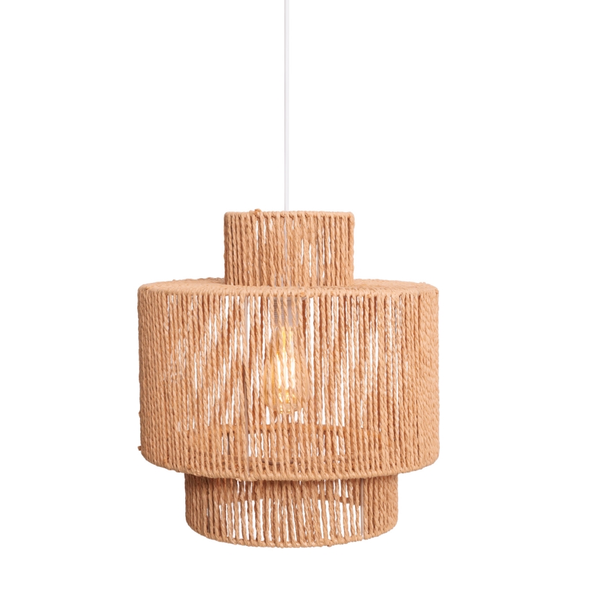 MAXLIGHT P0586 - Ljuskrona med textilsladd LABRIZ 1xE27/15W/230V diameter 35 cm beige