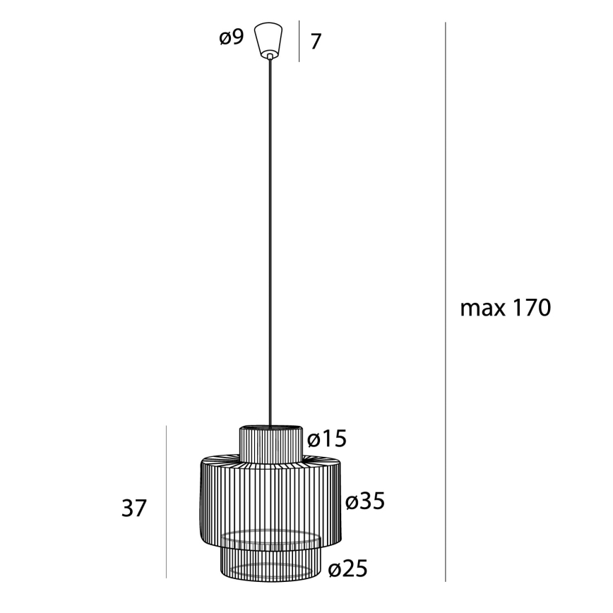MAXLIGHT P0586 - Ljuskrona med textilsladd LABRIZ 1xE27/15W/230V diameter 35 cm beige