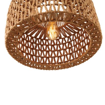 MAXLIGHT P0587 - Ljuskrona med textilsladd RAFFLE 1xE27/15W/230V diameter 40 cm brun