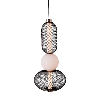 MAXLIGHT P0591 - LED ljuskrona med textilsladd BORA LED/10W/230V diameter 22 cm vit/svart