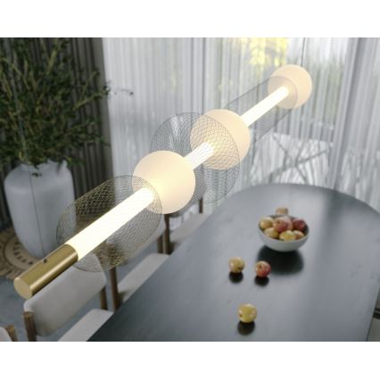 MAXLIGHT P0593 - LED ljuskrona med textilsladd BORA LED/29W/230V vit/svart