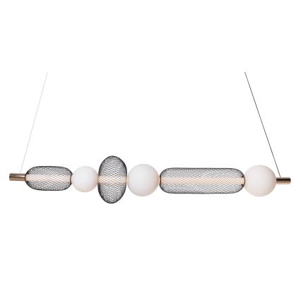 MAXLIGHT P0593 - LED ljuskrona med textilsladd BORA LED/29W/230V vit/svart