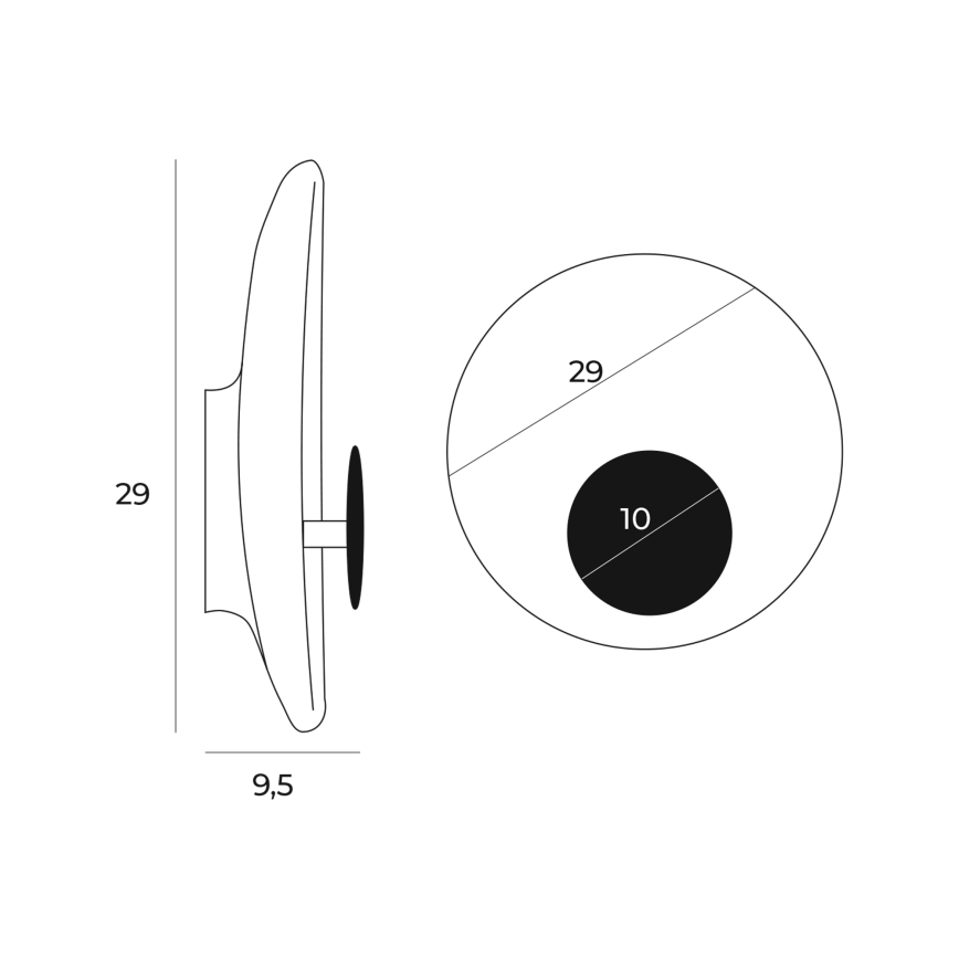 MAXLIGHT W0325 - LED väggbelysning OYAKA LED/5W/230V diameter 29 cm vit/svart