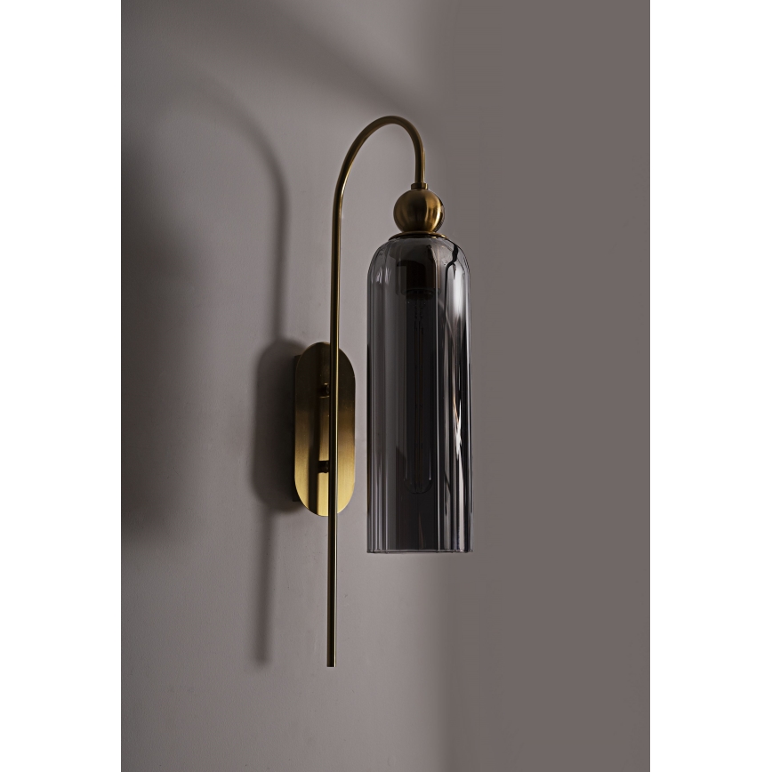 MAXLIGHT W0333 - Vägglampa CAMPANILA 1xE27/40W/230V mässing/grå