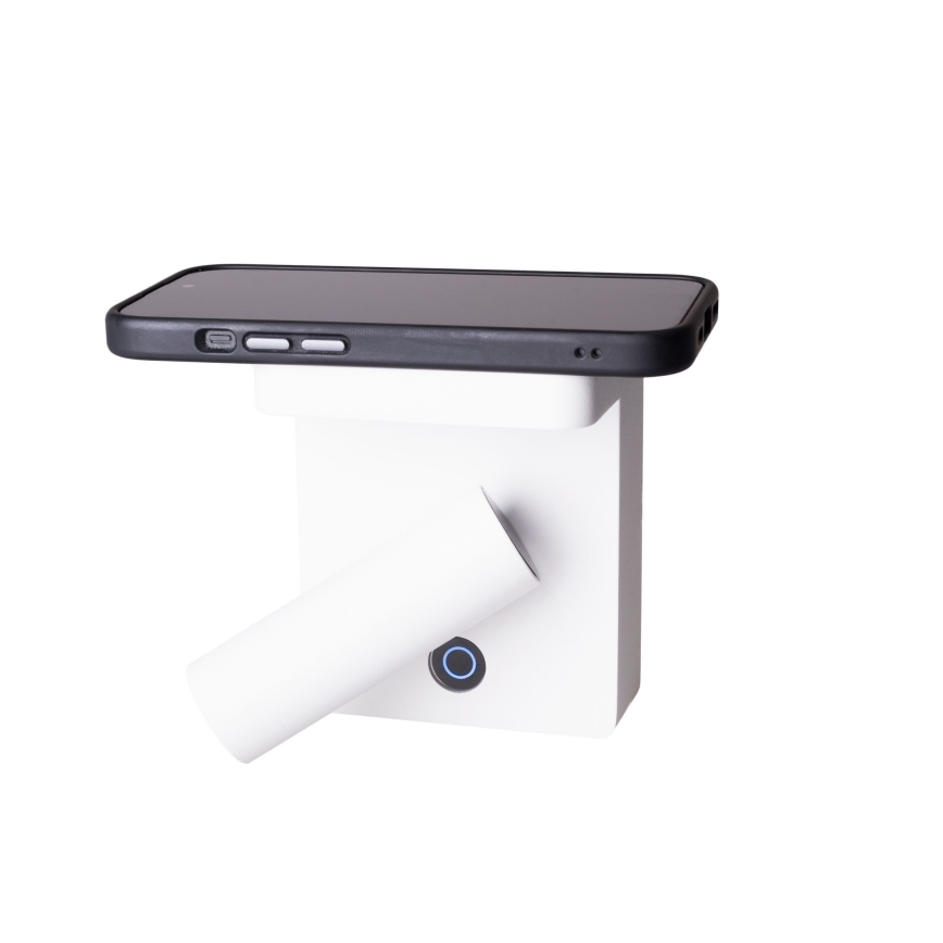 MAXLIGHT W0373 - LED väggspotlight med trådlös laddning LOFER LED/7W/230V vit