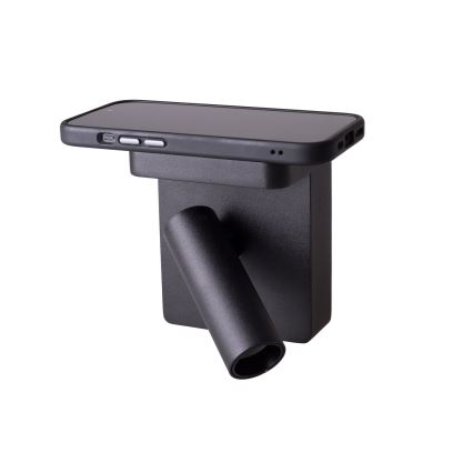 MAXLIGHT W0374 - LED väggspotlight med trådlös laddning LOFER LED/7W/230V svart