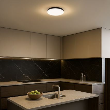 LED Badrumsplafond med sensor MAYA LED/13W/230V Ø 33 cm IP44 svart