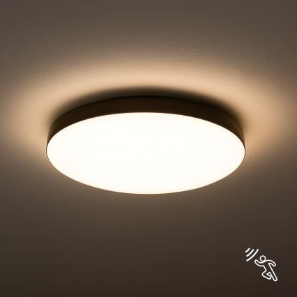 LED Badrumsplafond med sensor MAYA LED/13W/230V Ø 33 cm IP44 svart