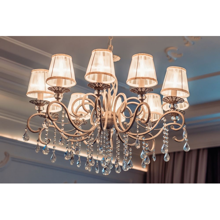 Maytoni ARM247-10-G - Ljuskrona på kedja GRACE 10xE14/40W/230V