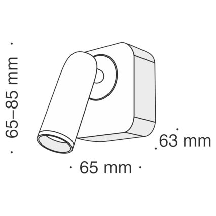 Maytoni C039WL-L3W3K - LED väggspotlight MIRAX LED/3W/230V svart