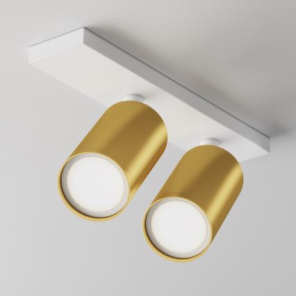 Maytoni C051CL-U-2WMG - Spotlight FOCUS 2xGU10/10W/230V guld/vit