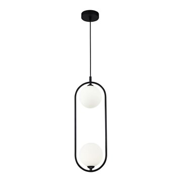Maytoni MOD013PL-02B - Ljuskrona med textilsladd RING 2xG9/25W/230V svart