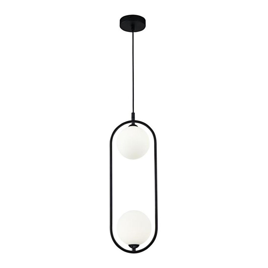 Maytoni MOD013PL-02B - Ljuskrona med textilsladd RING 2xG9/25W/230V svart