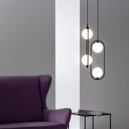 Maytoni MOD013PL-02B - Ljuskrona med textilsladd RING 2xG9/25W/230V svart