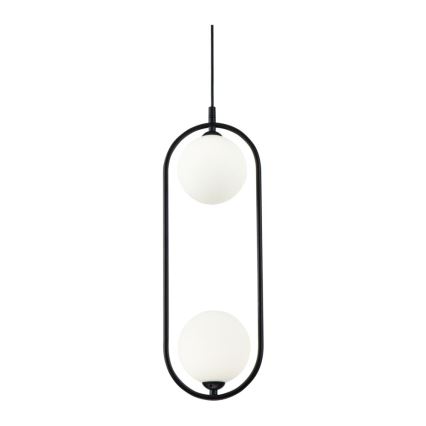 Maytoni MOD013PL-02B - Ljuskrona med textilsladd RING 2xG9/25W/230V svart