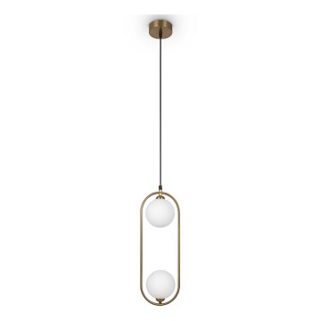 Maytoni MOD013PL-02BS1 - Ljuskrona med textilsladd RING 2xG9/25W/230V mässing