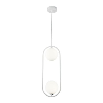 Maytoni MOD013PL-02W - Ljuskrona med textilsladd RING 2xG9/25W/230V vit