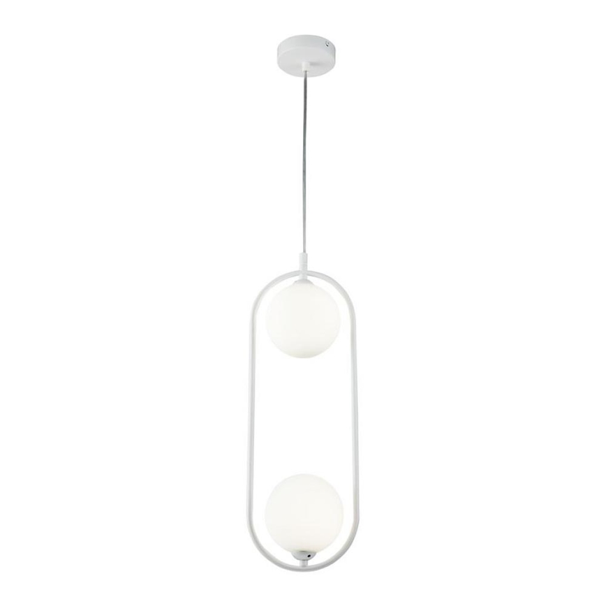 Maytoni MOD013PL-02W - Ljuskrona med textilsladd RING 2xG9/25W/230V vit
