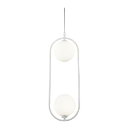 Maytoni MOD013PL-02W - Ljuskrona med textilsladd RING 2xG9/25W/230V vit