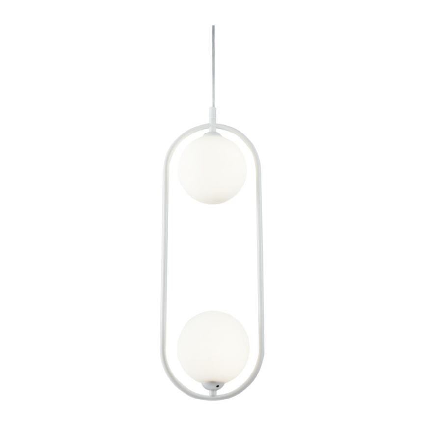 Maytoni MOD013PL-02W - Ljuskrona med textilsladd RING 2xG9/25W/230V vit