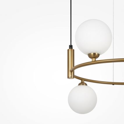 Maytoni MOD013PL-04BS1 - Ljuskrona med textilsladd RING 4xG9/25W/230V guld