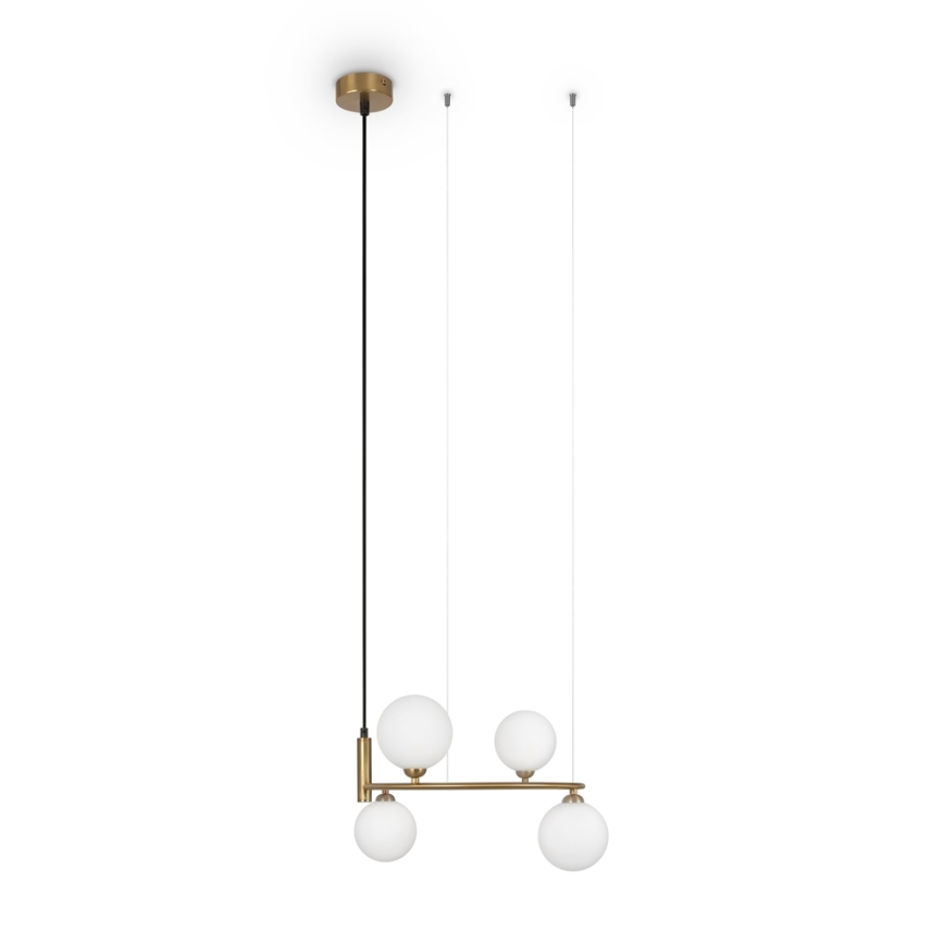 Maytoni MOD013PL-04BS1 - Ljuskrona med textilsladd RING 4xG9/25W/230V guld