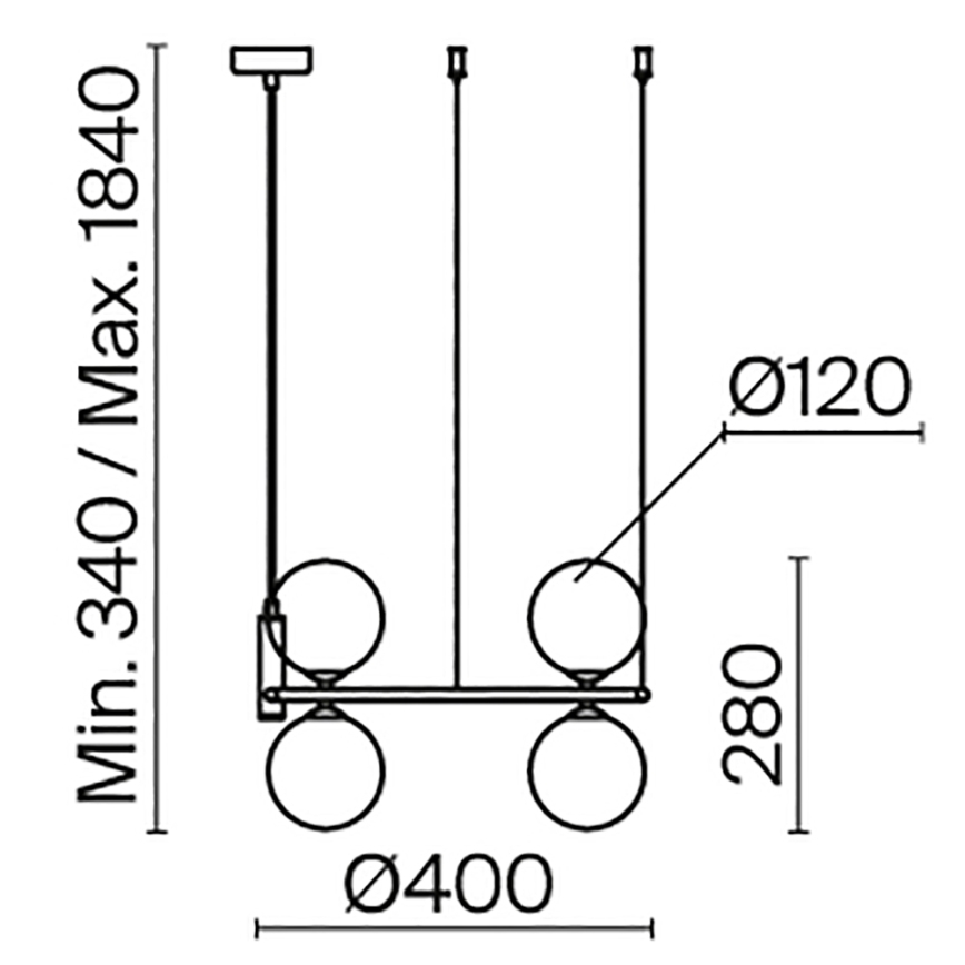 Maytoni MOD013PL-04BS1 - Ljuskrona med textilsladd RING 4xG9/25W/230V guld