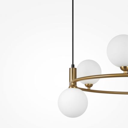 Maytoni MOD013PL-06BS1 - Ljuskrona med textilsladd RING 6xG9/25W/230V mässing