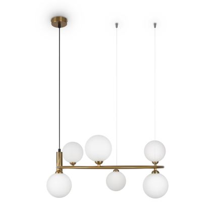 Maytoni MOD013PL-06BS1 - Ljuskrona med textilsladd RING 6xG9/25W/230V mässing