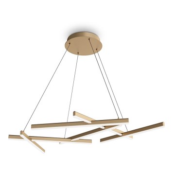 Maytoni MOD016PL-L75MG4K - LED ljuskrona med textilsladd LINE LED/75W/230V guld