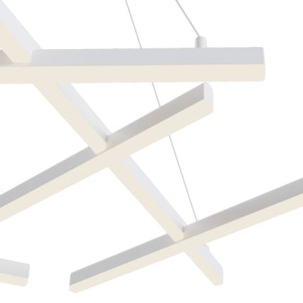 Maytoni MOD016PL-L75W - LED ljuskrona med textilsladd LINE LED/79W/230V vit
