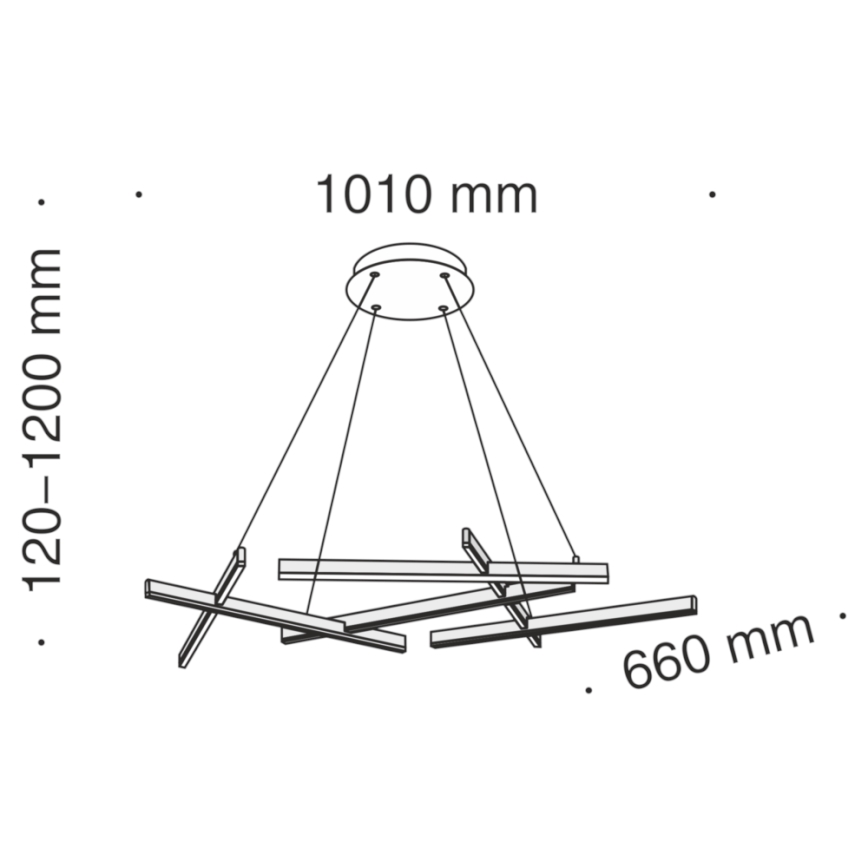 Maytoni MOD016PL-L75W - LED ljuskrona med textilsladd LINE LED/79W/230V vit