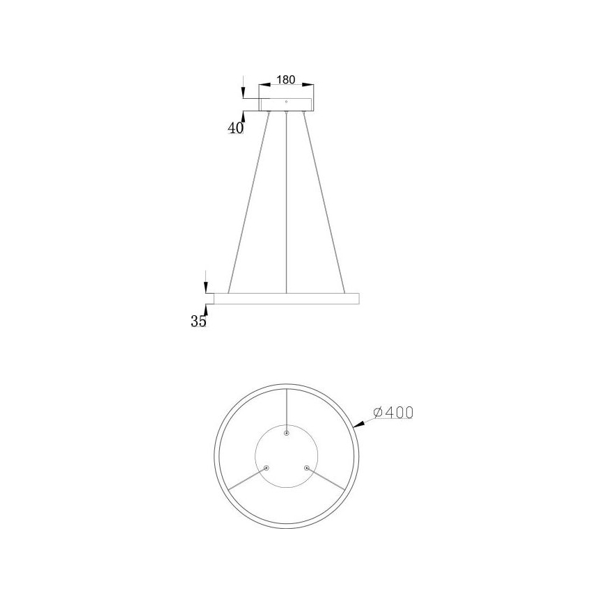Maytoni MOD058PL-L22B3K - LED ljuskrona med textilsladd RIM LED/25W/230V 3000K diameter 40 cm svart