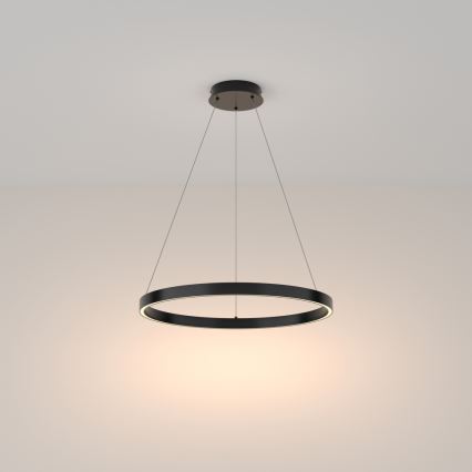 Maytoni MOD058PL-L32B3K - LED ljuskrona med textilsladd RIM LED/37W/230V 3000K diameter 60 cm svart