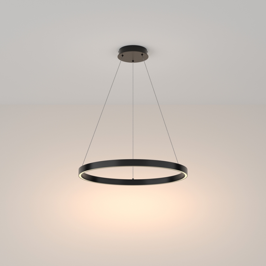Maytoni MOD058PL-L32B3K - LED ljuskrona med textilsladd RIM LED/37W/230V 3000K diameter 60 cm svart