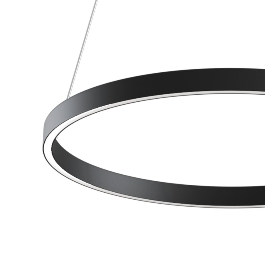Maytoni MOD058PL-L32B3K - LED ljuskrona med textilsladd RIM LED/37W/230V 3000K diameter 60 cm svart