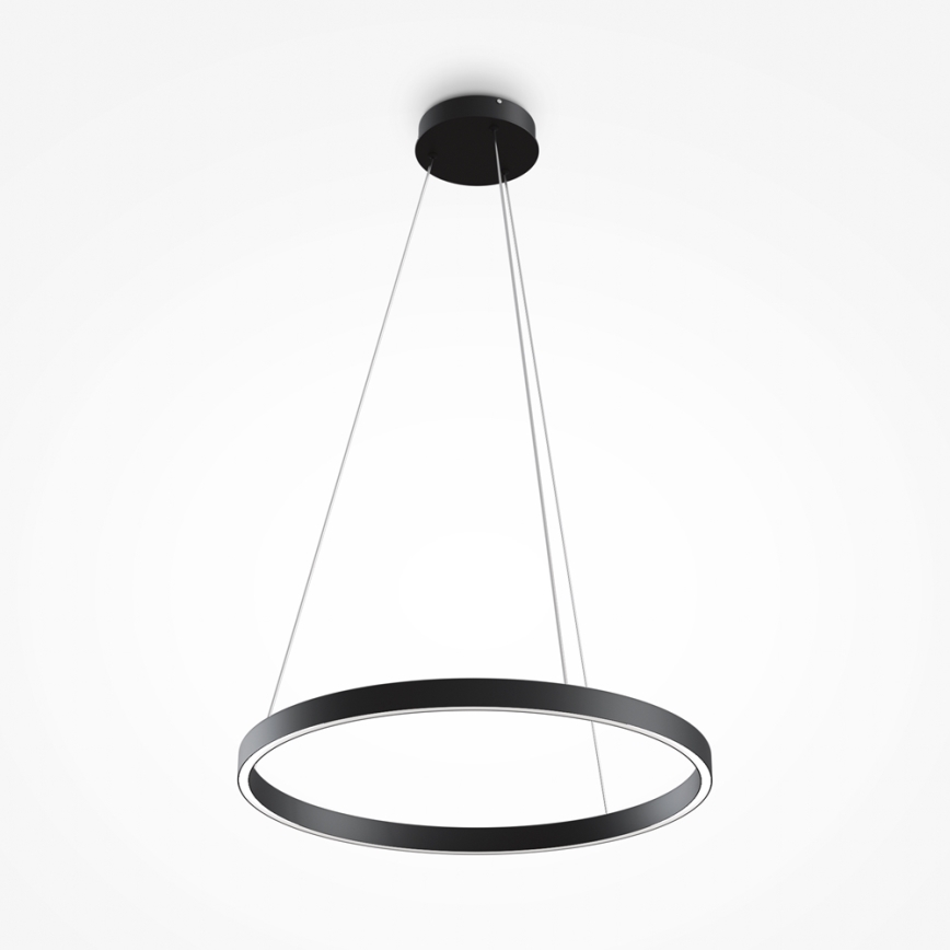 MOD058PL-L32B4K - LED ljuskrona med textilsladd RIM LED/37W/230V 4000K diameter 60 cm svart