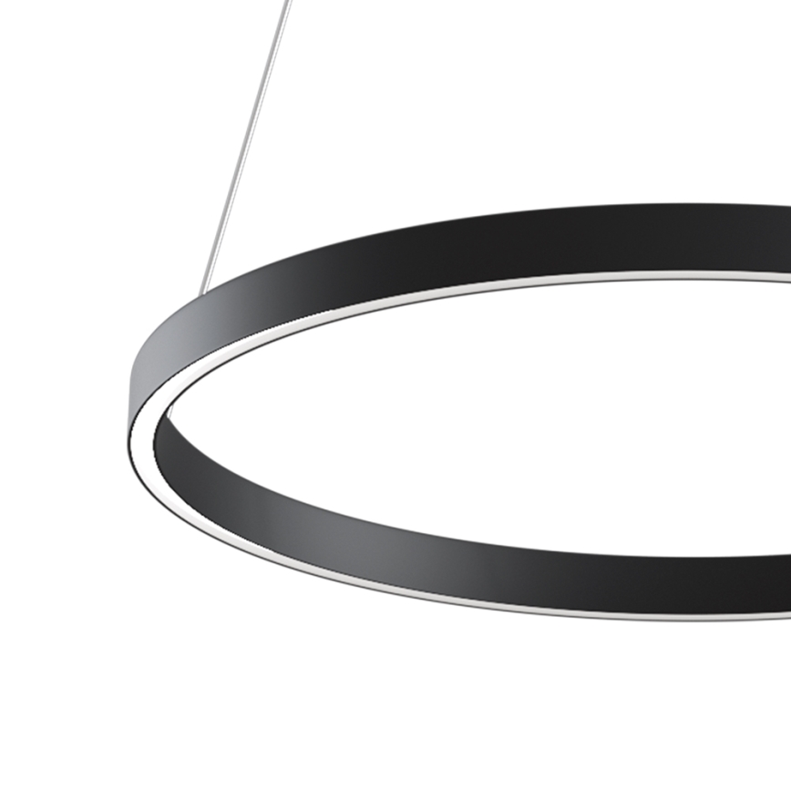 MOD058PL-L32B4K - LED ljuskrona med textilsladd RIM LED/37W/230V 4000K diameter 60 cm svart