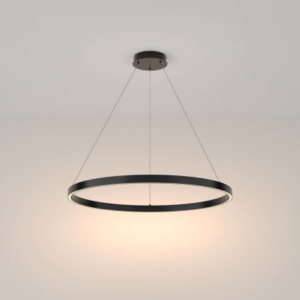 Maytoni MOD058PL-L42B3K - LED ljuskrona med textilsladd RIM LED/51W/230V 3000K diameter 80 cm svart