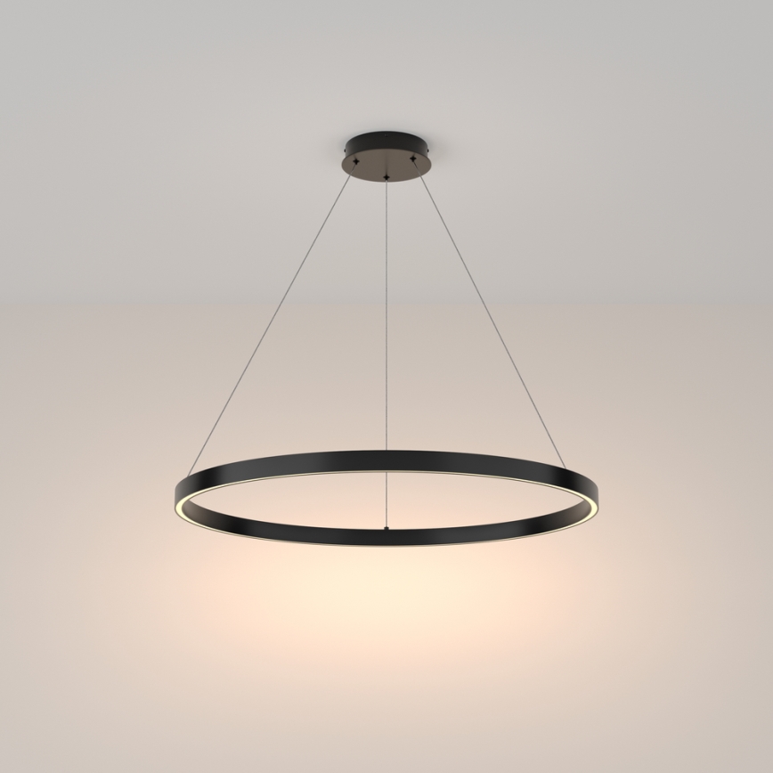 Maytoni MOD058PL-L42B3K - LED ljuskrona med textilsladd RIM LED/51W/230V 3000K diameter 80 cm svart