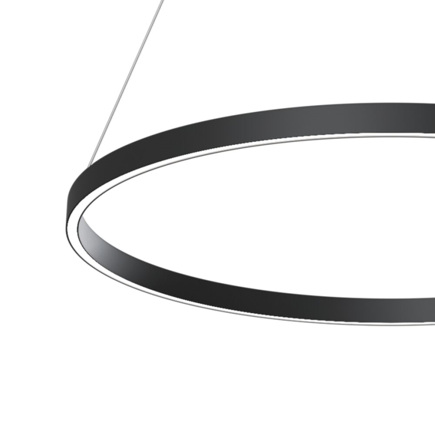 Maytoni MOD058PL-L42B3K - LED ljuskrona med textilsladd RIM LED/51W/230V 3000K diameter 80 cm svart