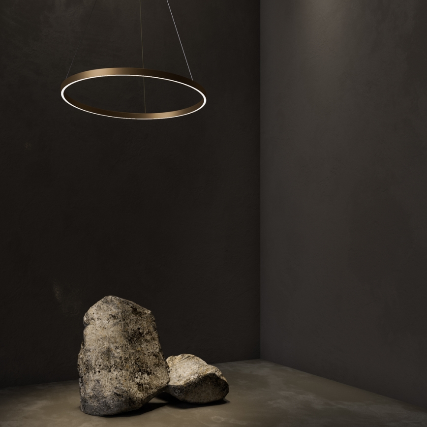 Maytoni MOD058PL-L42BS4K - LED ljuskrona med textilsladd RIM LED/51W/230V 4000K diameter 80 cm guld