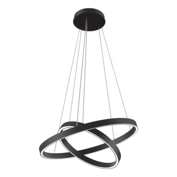 Maytoni MOD058PL-L55B3K - LED ljuskrona med textilsladd RIM LED/61W/230V 3000K diameter 60 cm svart